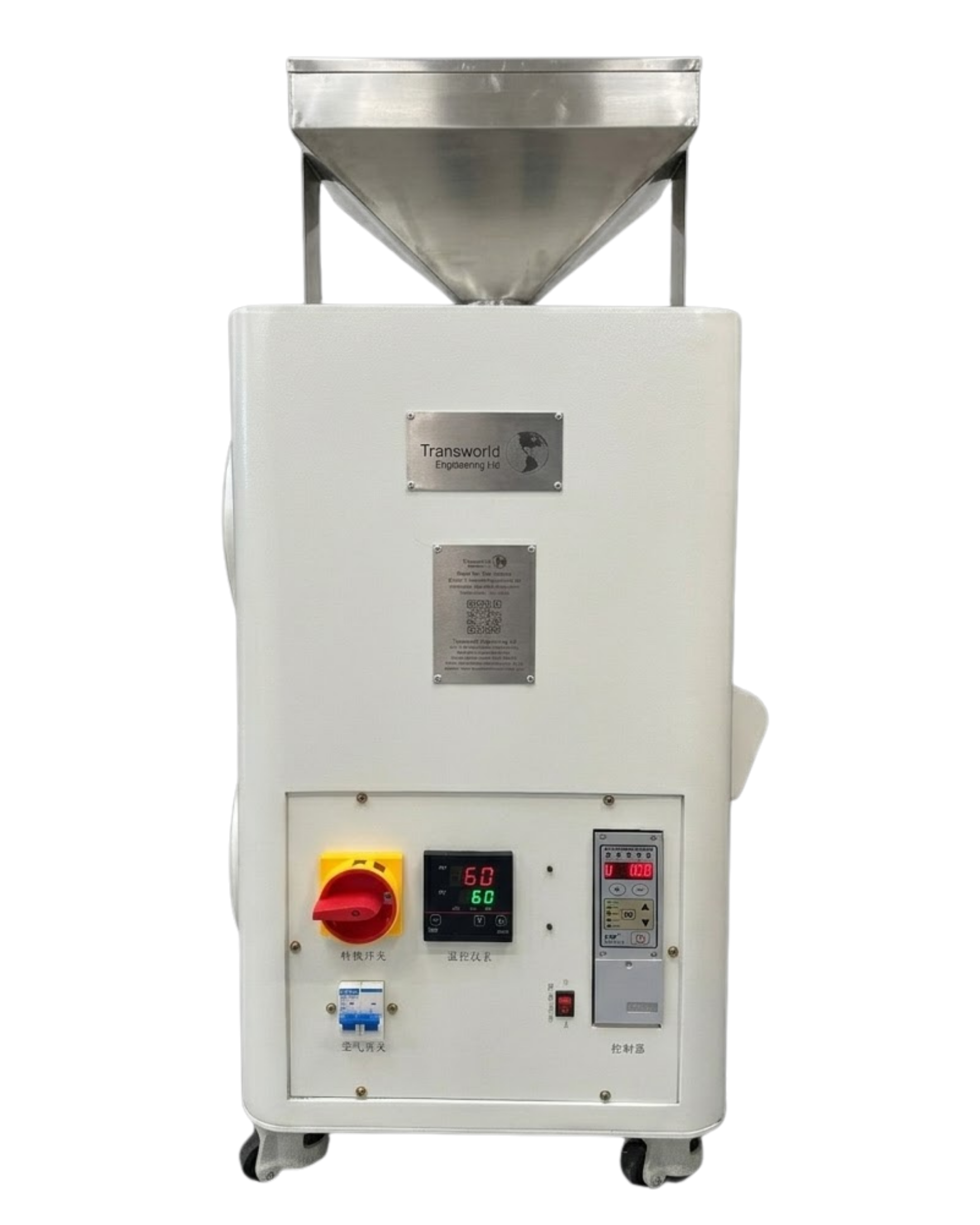 Spiral oven with funnel